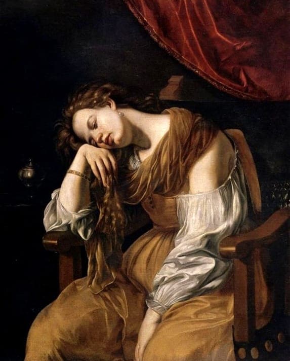 Penitent Magdalene is a painting by the Italian artist Artemisia Gentileschi. It hangs in Seville Cathedral. It has probably been in the cathedral since the late 17th century. The painting's first home was the collection of Fernando Enriquez Afan de Ribera, from 1626 to 1637. She returned to the subject later in the 1620s in Mary Magdalene as Melancholy.